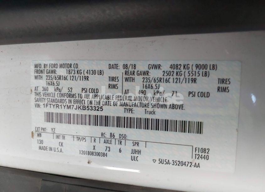 Photo 9 of 2018 Ford Transit-250 (VIN 1FTYR1YM7JKB53325)