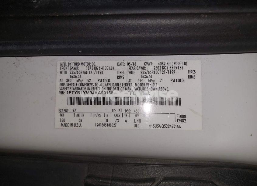 Photo 9 of 2018 Ford Transit-250 (VIN 1FTYR1YM9JKA99168)