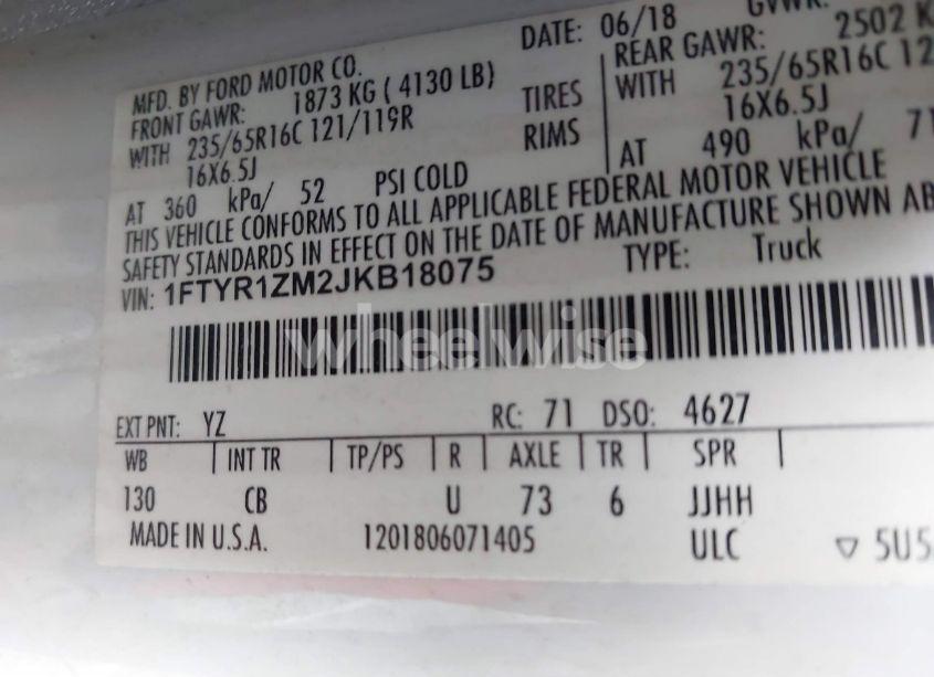 Photo 9 of 2018 Ford Transit-250 (VIN 1FTYR1ZM2JKB18075)