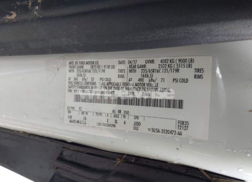 Photo 9 of 2017 Ford Transit-250 N/A (VIN 1FTYR2CG1HKB01948)