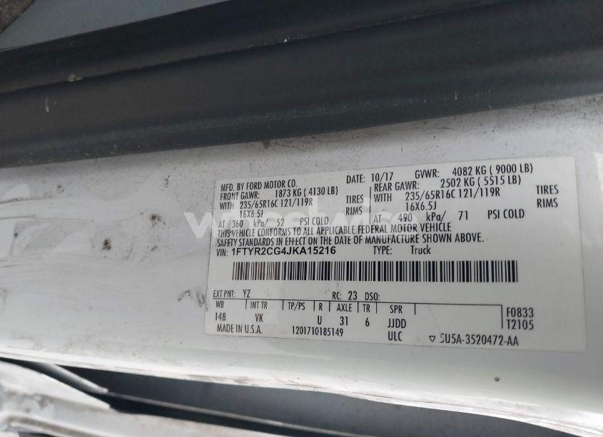 Photo 9 of 2018 Ford Transit-250 (VIN 1FTYR2CG4JKA15216)