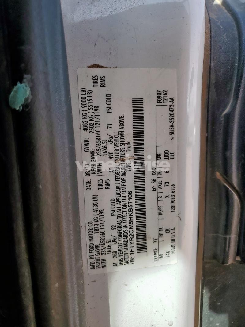 Photo 8 of 2017 FORD TRANSIT T-250 N/A (VIN 1FTYR2CM5HKB57106)