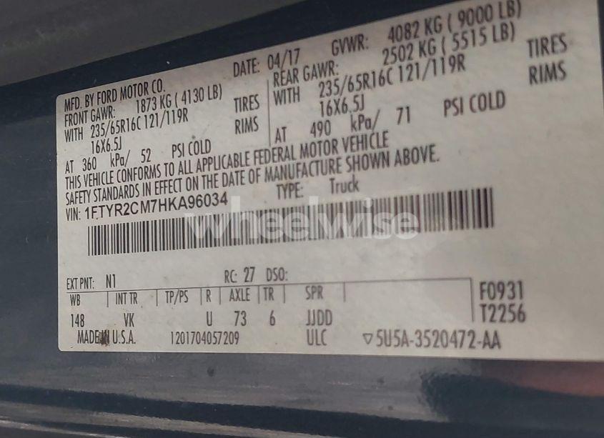 Photo 9 of 2017 Ford Transit-250 N/A (VIN 1FTYR2CM7HKA96034)