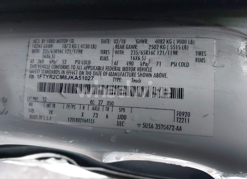 Photo 9 of 2018 Ford Transit-250 (VIN 1FTYR2CM8JKA51027)