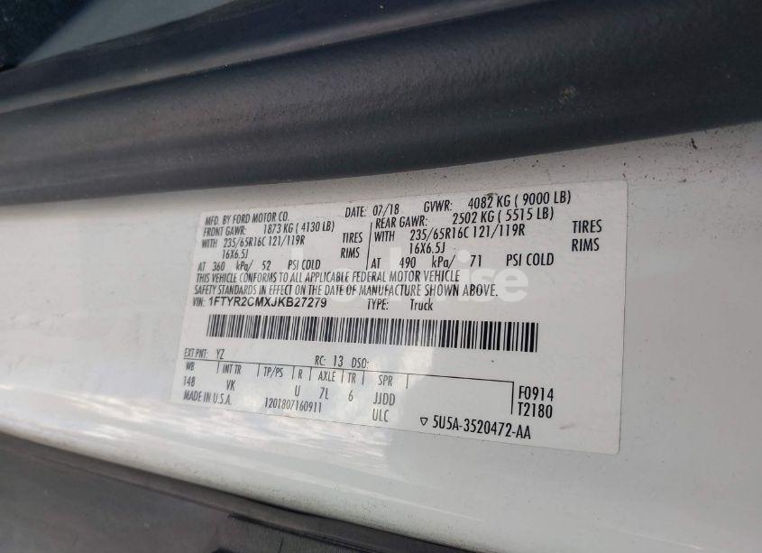 Photo 9 of 2018 Ford Transit-250 (VIN 1FTYR2CMXJKB27279)