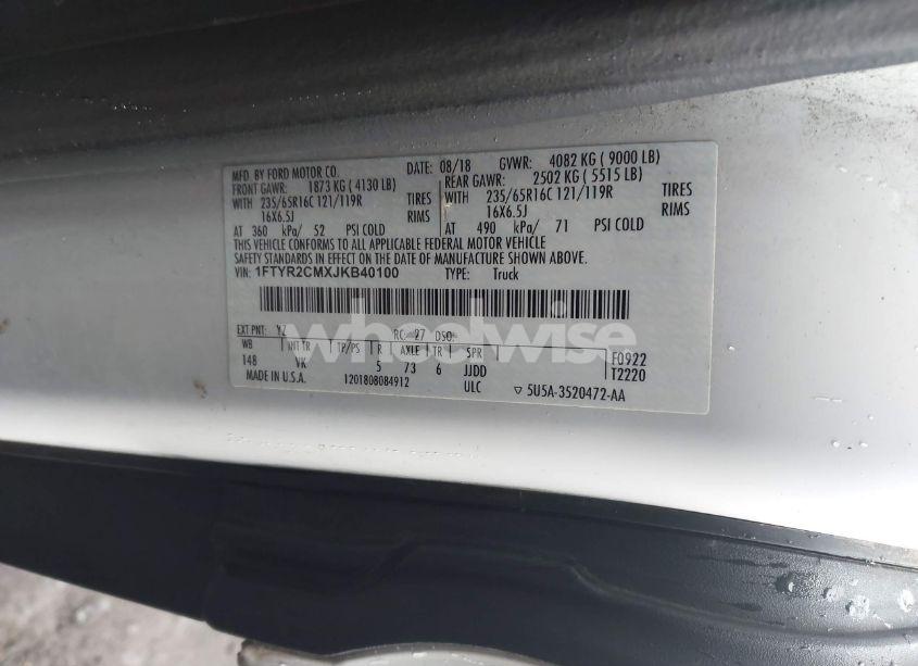 Photo 9 of 2018 Ford Transit-250 (VIN 1FTYR2CMXJKB40100)