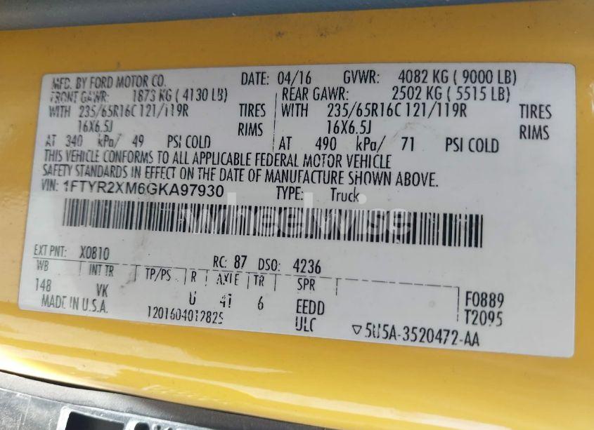 Photo 9 of 2016 Ford Transit-250 (VIN 1FTYR2XM6GKA97930)