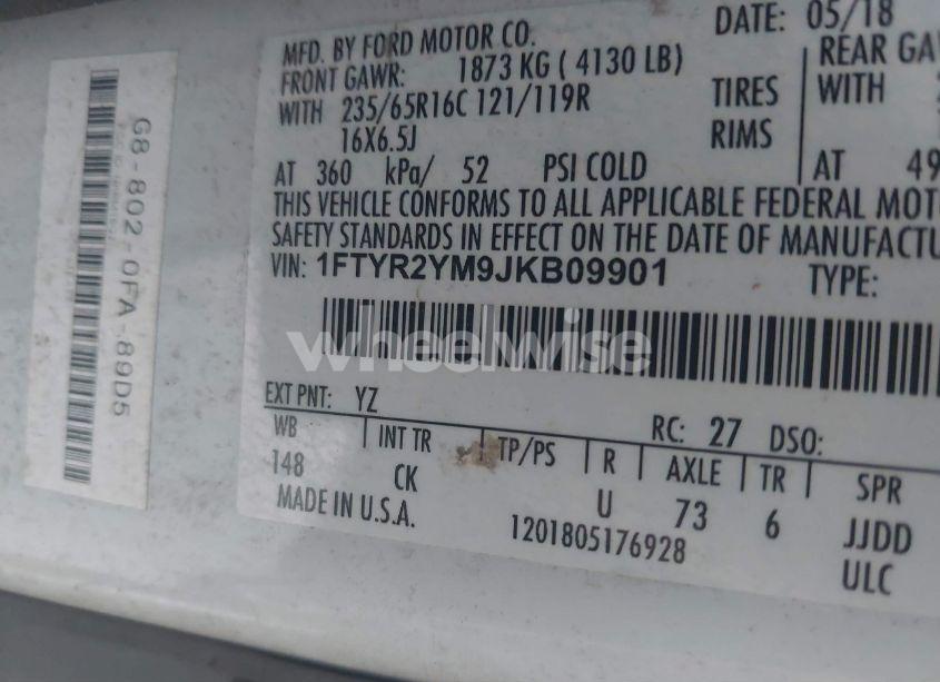 Photo 8 of 2018 Ford Transit-250 (VIN 1FTYR2YM9JKB09901)