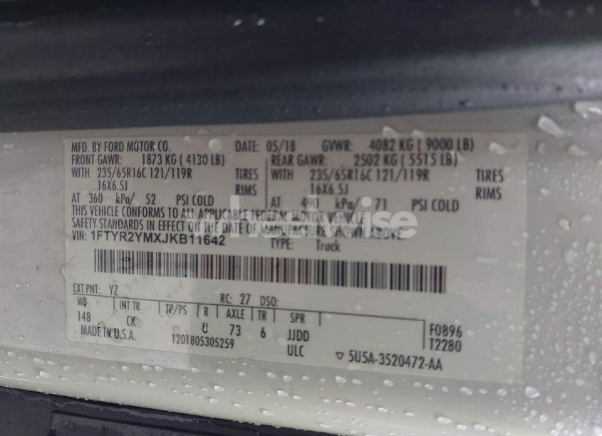 Photo 9 of 2018 Ford Transit-250 (VIN 1FTYR2YMXJKB11642)