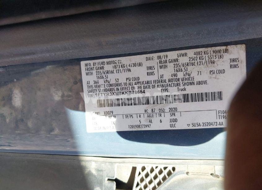 Photo 9 of 2019 Ford Transit-250 (VIN 1FTYR3XM8KKB78684)