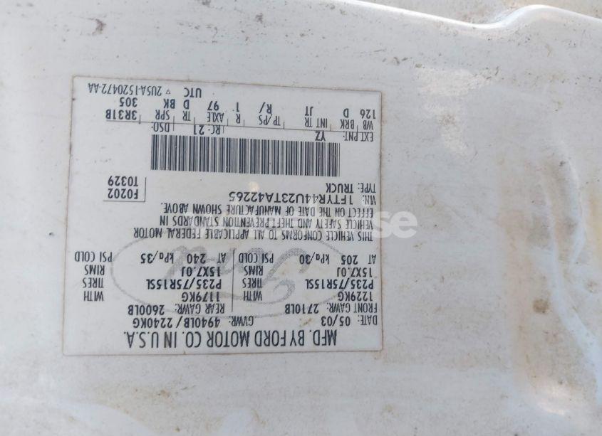 Photo 9 of 2003 Ford Ranger EDGE/TREMOR/XLT (VIN 1FTYR44U23TA42265)