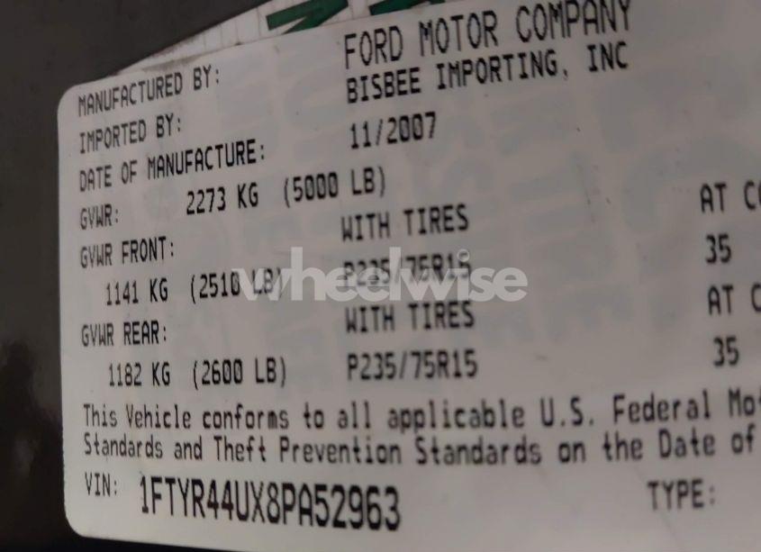 Photo 9 of 2008 Ford Ranger SPORT/XLT (VIN 1FTYR44UX8PA52963)