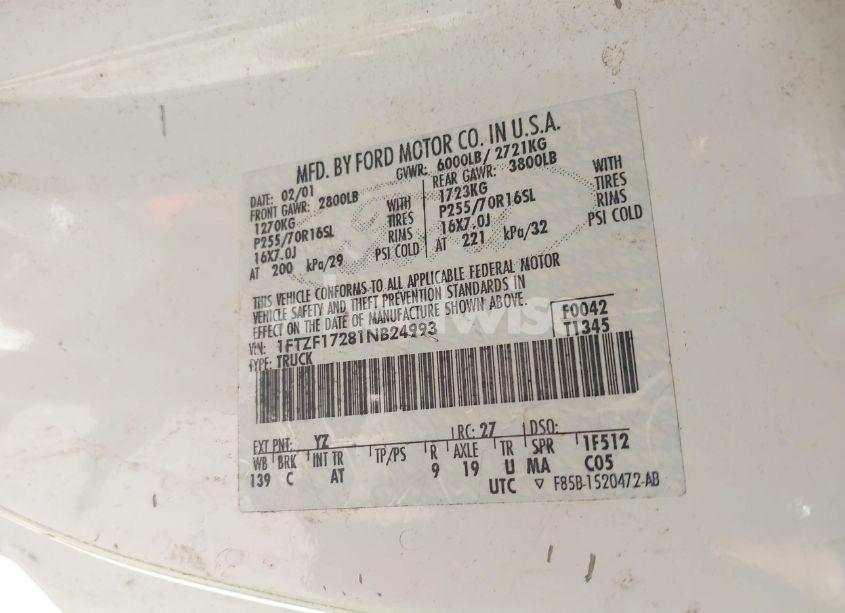 Photo 9 of 2001 Ford F-150 XL/XLT (VIN 1FTZF17281NB24993)