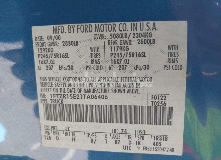 Photo 9 of 2001 Ford Ranger EDGE/XLT (VIN 1FTZR15E21TA06406)