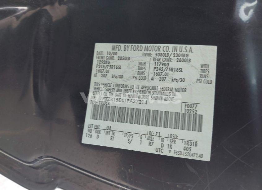 Photo 9 of 2001 Ford Ranger EDGE/XLT (VIN 1FTZR15E41PA37214)