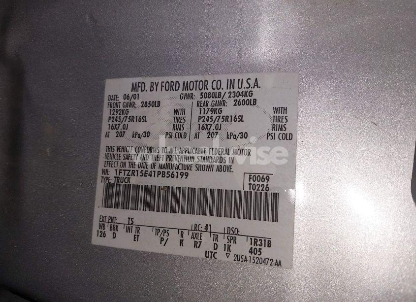 Photo 9 of 2001 Ford Ranger EDGE/XLT (VIN 1FTZR15E41PB56199)