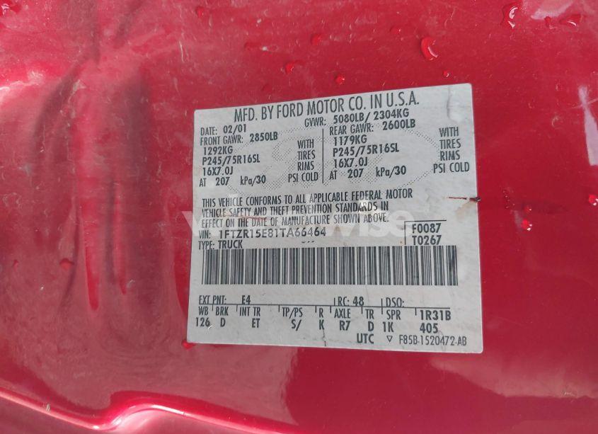 Photo 9 of 2001 Ford Ranger EDGE/XLT (VIN 1FTZR15E81TA66464)