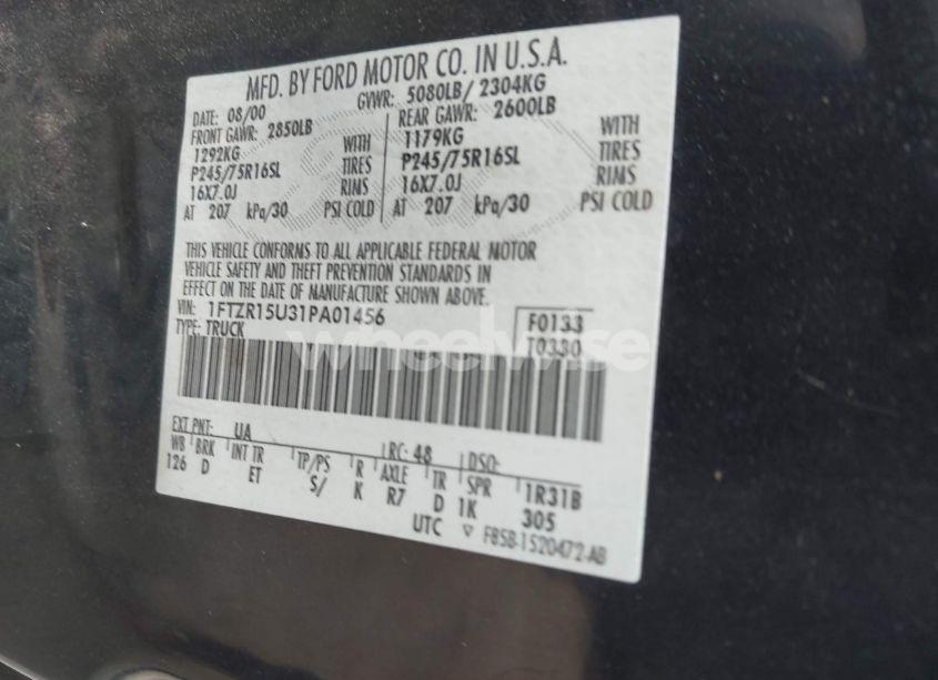 Photo 9 of 2001 Ford Ranger EDGE/XLT (VIN 1FTZR15U31PA01456)