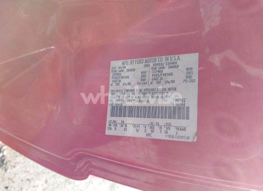 Photo 9 of 2000 Ford Ranger XL/XLT (VIN 1FTZR15V4YTA94076)