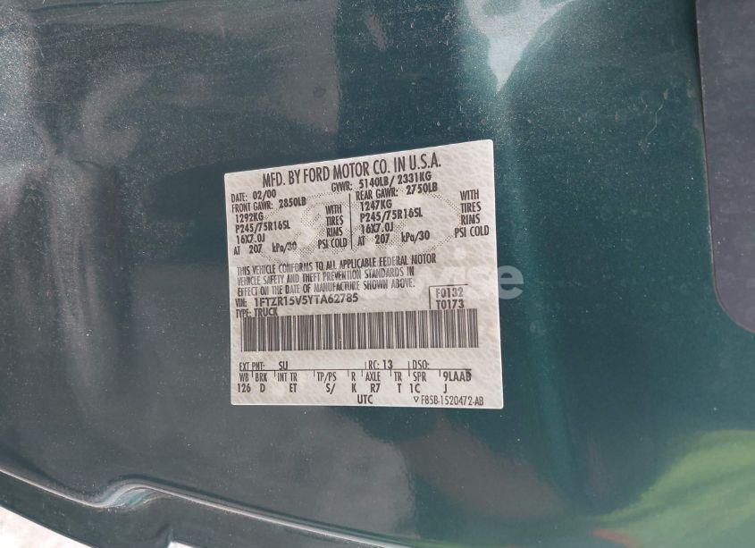 Photo 9 of 2000 Ford Ranger XL/XLT (VIN 1FTZR15V5YTA62785)