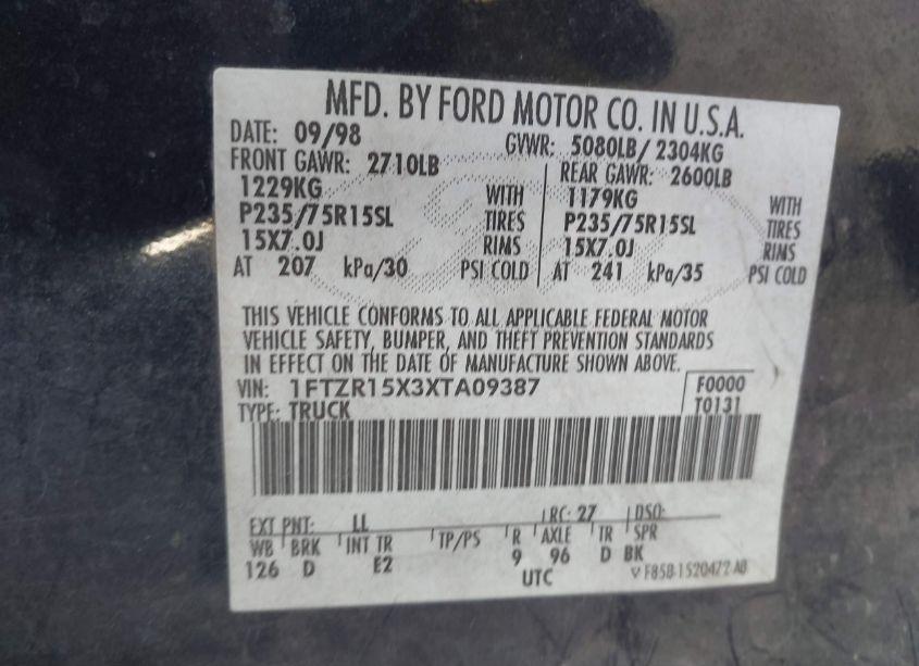 Photo 9 of 1999 Ford Ranger XLT (VIN 1FTZR15X3XTA09387)