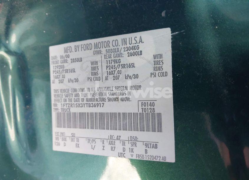 Photo 9 of 2000 Ford Ranger XLT (VIN 1FTZR15X3YTB36917)