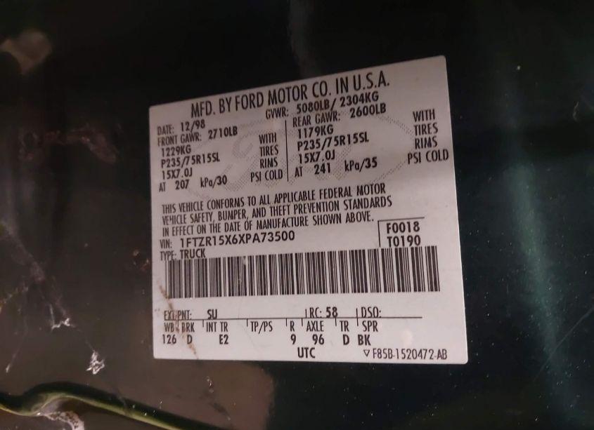 Photo 9 of 1999 Ford Ranger XLT (VIN 1FTZR15X6XPA73500)