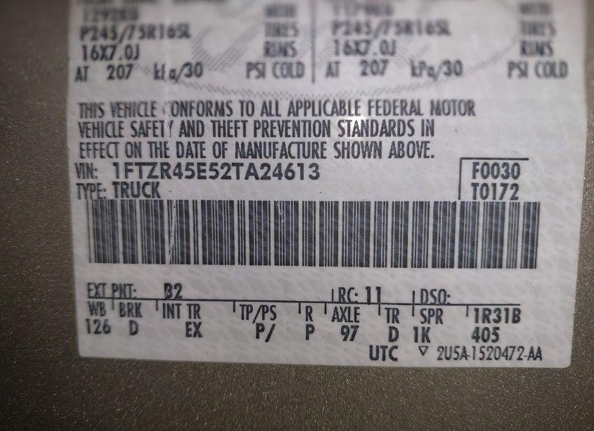 Photo 9 of 2002 Ford Ranger EDGE/XLT (VIN 1FTZR45E52TA24613)