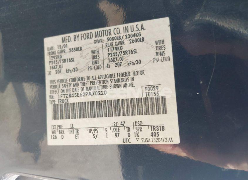 Photo 9 of 2002 Ford Ranger EDGE/XLT (VIN 1FTZR45E62PA70220)