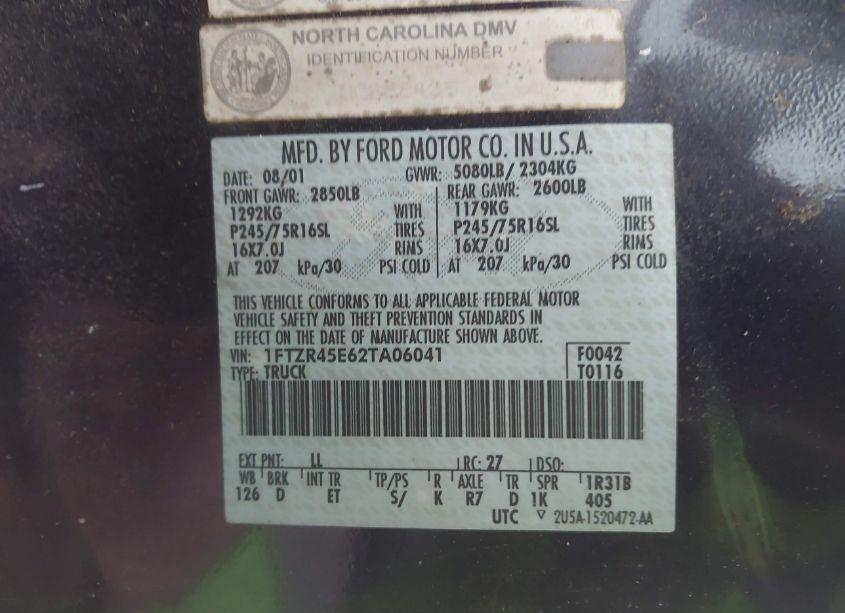 Photo 9 of 2002 Ford Ranger SUPER CAB (VIN 1FTZR45E62TA06041)