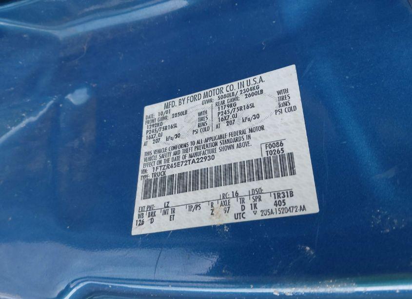 Photo 9 of 2002 Ford Ranger EDGE/XLT (VIN 1FTZR45E72TA22930)