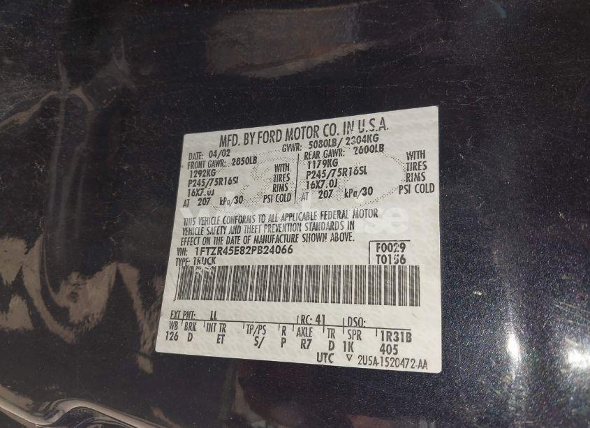 Photo 9 of 2002 Ford Ranger EDGE/XLT (VIN 1FTZR45E82PB24066)