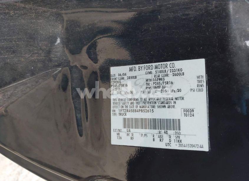 Photo 9 of 2004 Ford Ranger EDGE/TREMOR/XLT (VIN 1FTZR45E84PB52615)