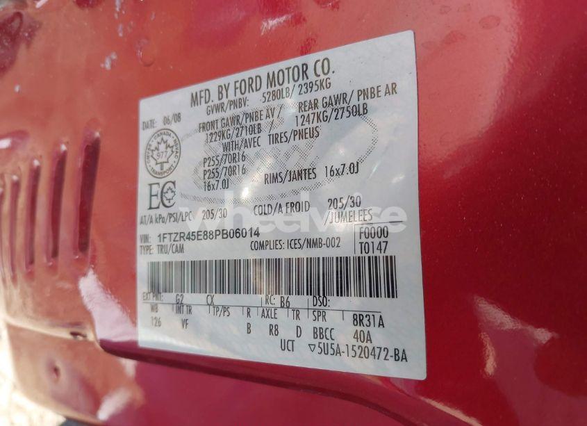 Photo 9 of 2008 Ford Ranger FX4 OFF-ROAD/SPORT/XLT (VIN 1FTZR45E88PB06014)