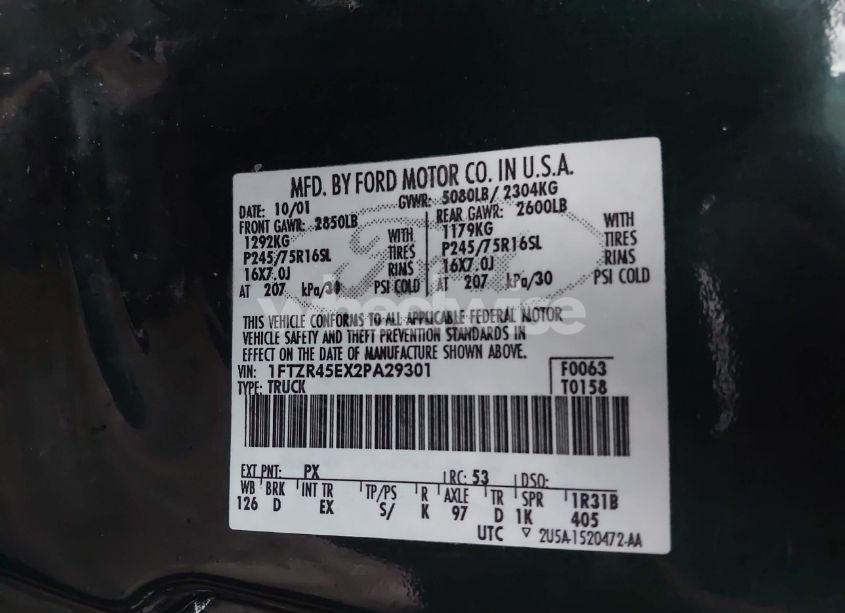 Photo 9 of 2002 Ford Ranger EDGE/XLT (VIN 1FTZR45EX2PA29301)