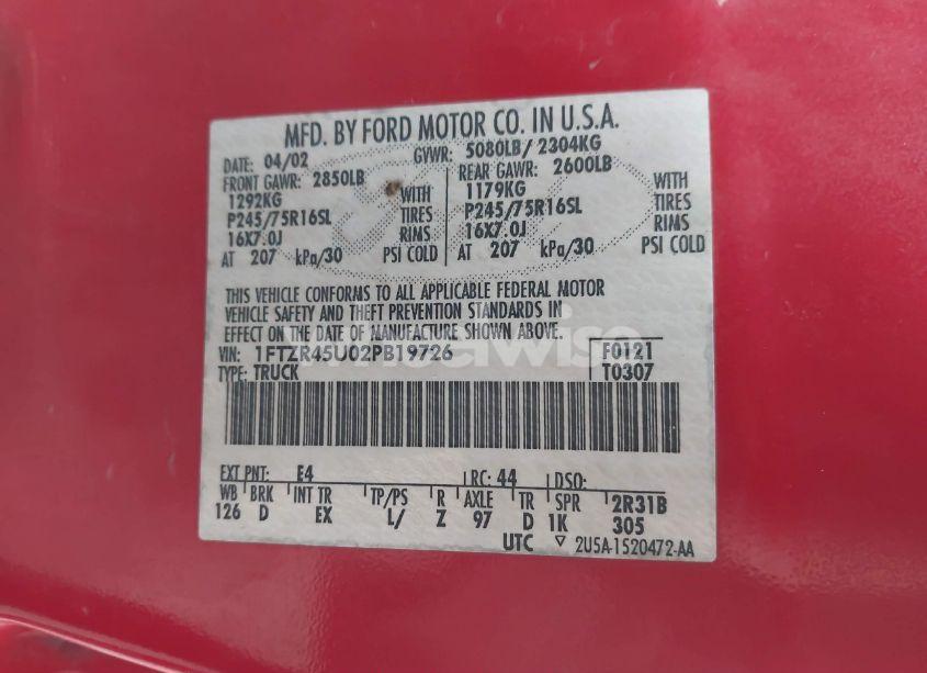 Photo 9 of 2002 Ford Ranger EDGE/XLT (VIN 1FTZR45U02PB19726)