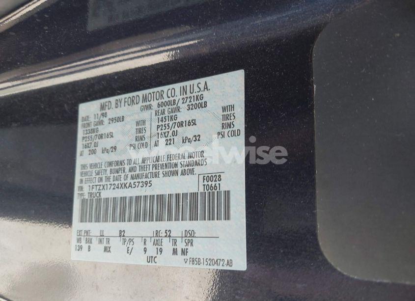 Photo 9 of 1999 Ford F-150 WORK SERIES/XL/XLT (VIN 1FTZX1724XKA57395)