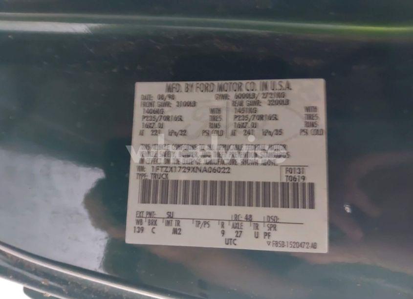 Photo 9 of 1999 Ford F-150 WORK SERIES/XL/XLT (VIN 1FTZX1729XNA06022)