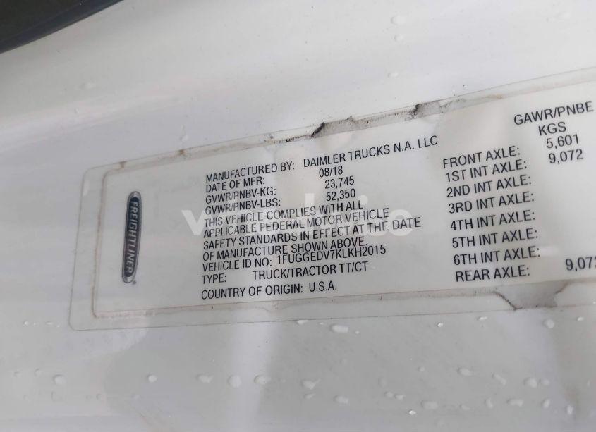 Photo 8 of 2019 Freightliner Cascadia 125 (VIN 1FUGGEDV7KLKH2015)