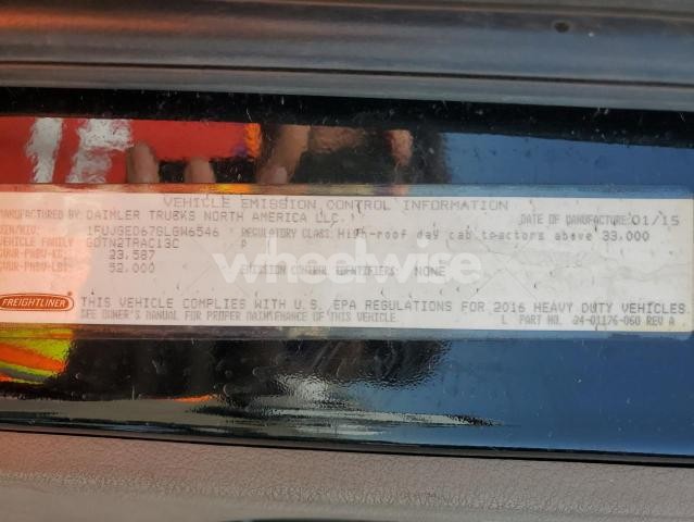 2016 FREIGHTLINER CASCADIA 125 SEMI TRUCK N/A (VIN 1FUJGED67GLGW6546) main photo