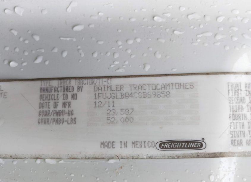 Photo 8 of 2012 Freightliner Cascadia 125 (VIN 1FUJGLBG4CSBS9858)