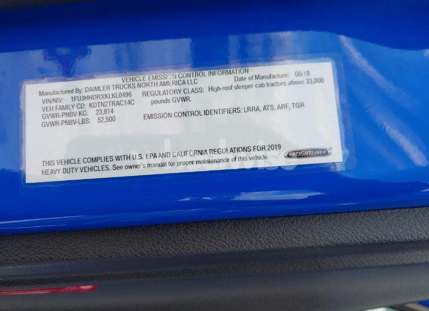 Photo 8 of 2019 Freightliner New CASCADIA 126 (VIN 1FUJHHDRXKLKL0496)