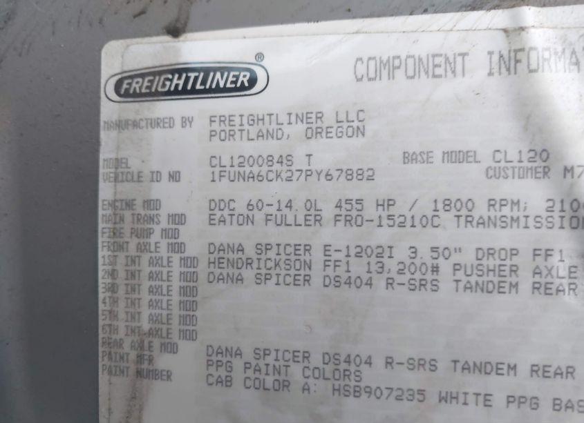 Photo 8 of 2007 Freightliner Columbia COLUMBIA (VIN 1FUNA6CK27PY67882)