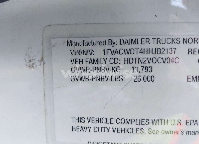 Photo 8 of 2017 Freightliner M2 106 (VIN 1FVACWDT4HHJB2137)