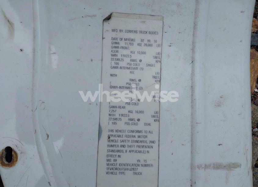 Photo 17 of 2016 Freightliner M2 106 MEDIUM DUTY (VIN 1FVACWDU7GHHJ2827)