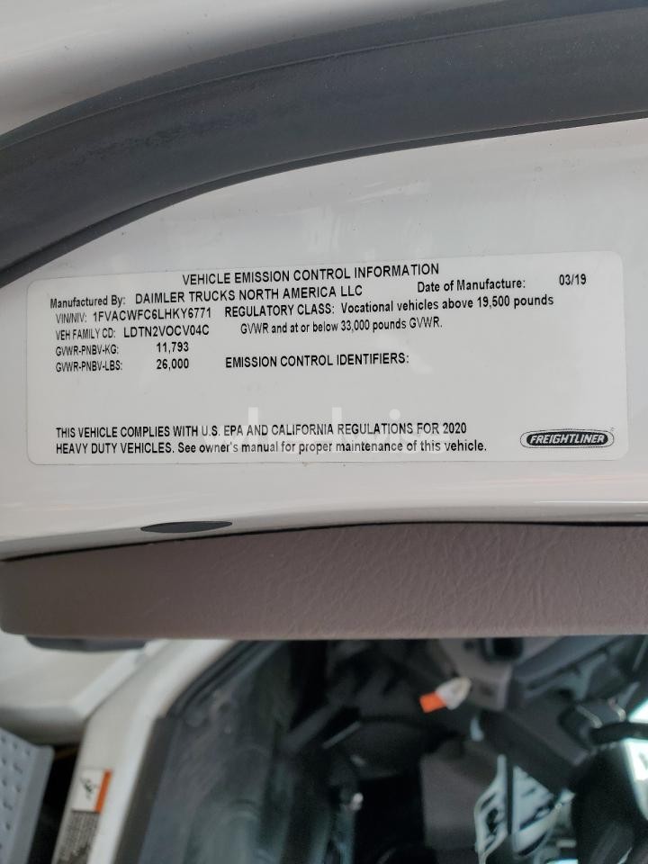 Photo 13 of 2020 FREIGHTLINER M2 106 MEDIUM DUTY (VIN 1FVACWFC6LHKY6771)