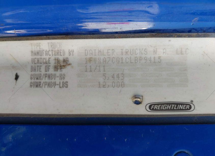 Photo 8 of 2012 Freightliner Columbia COLUMBIA (VIN 1FVXA7CG1CLBP9415)