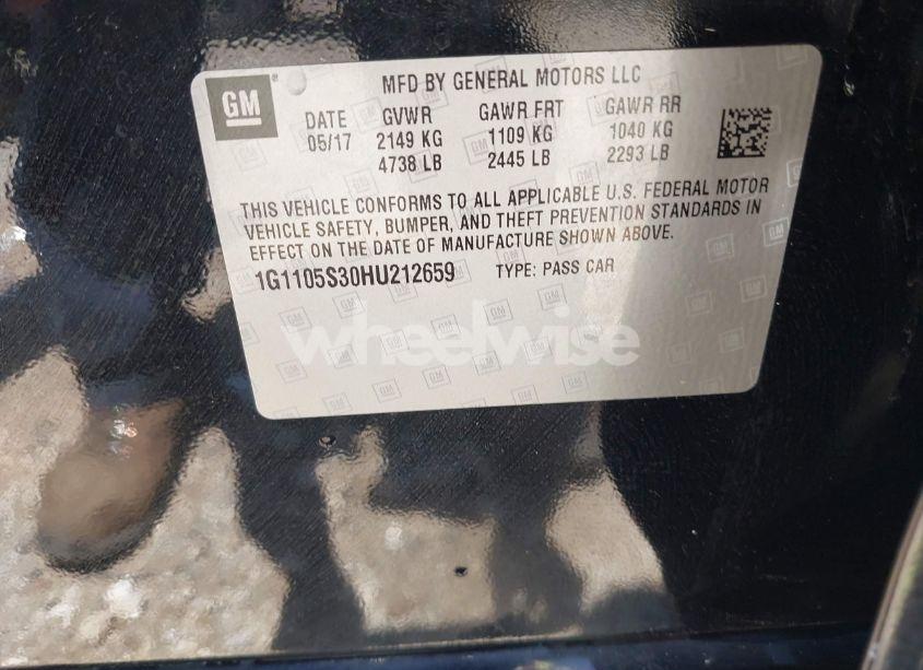 Photo 9 of 2017 Chevrolet Impala 1LT (VIN 1G1105S30HU212659)