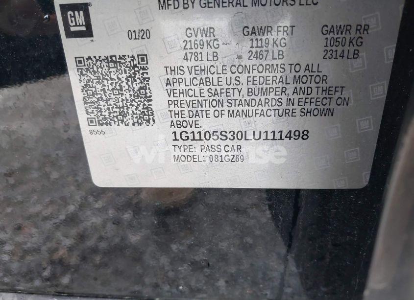 Photo 9 of 2020 Chevrolet Impala FWD PREMIER (VIN 1G1105S30LU111498)