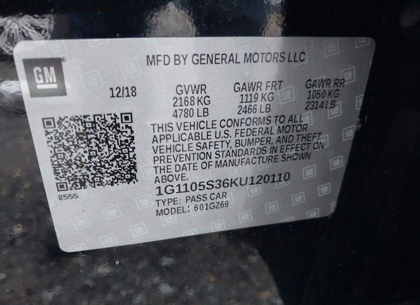 Photo 9 of 2019 Chevrolet Impala PREMIER (VIN 1G1105S36KU120110)